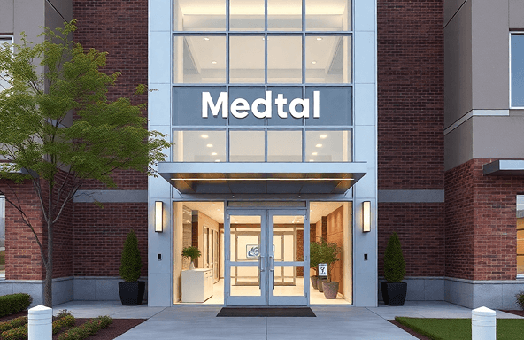 modern comfortable medical facility interior, welcoming peaceful environment, soft lighting